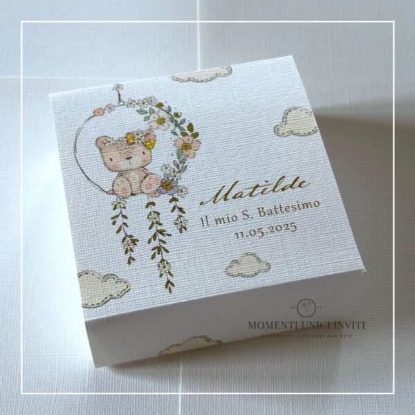 momenti unici inviti box degustazione confetti battesimo dou dou orsetta