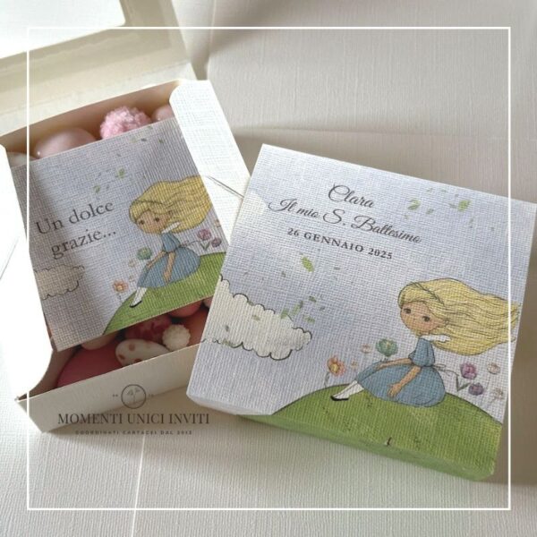 momenti unici inviti box degustazione confetti battesimo e prima comunione alice nel paese delle meraviglie