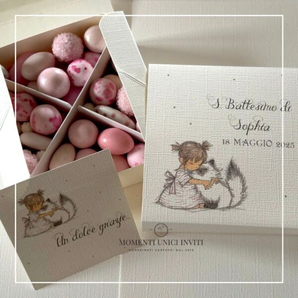 momenti unici inviti box degustazione confetti battesimo e prima comunione kira