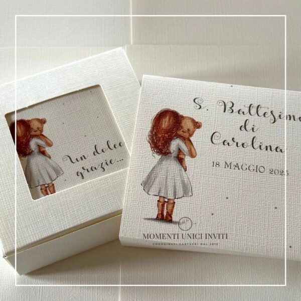 momenti unici inviti box degustazione confetti battesimo julie