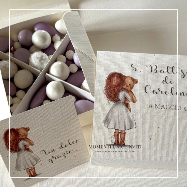 momenti unici inviti box degustazione confetti battesimo julie
