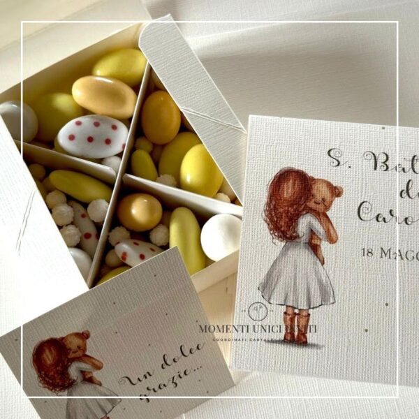 momenti unici inviti box degustazione confetti battesimo julie