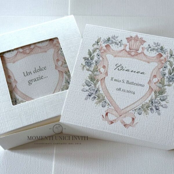 momenti unici inviti box degustazione confetti battesimo prima comunione e cresima bambina
