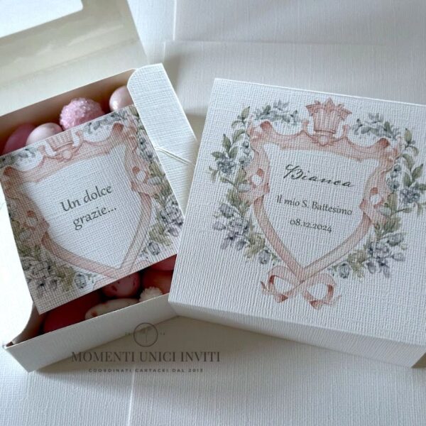 momenti unici inviti box degustazione confetti battesimo prima comunione e cresima bambina