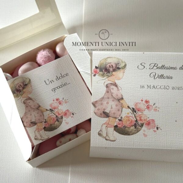 momenti unici inviti box degustazione confetti battesimo prima comunione lei vicky