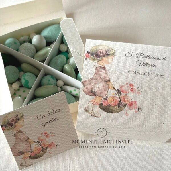 momenti unici inviti box degustazione confetti battesimo prima comunione lei vicky