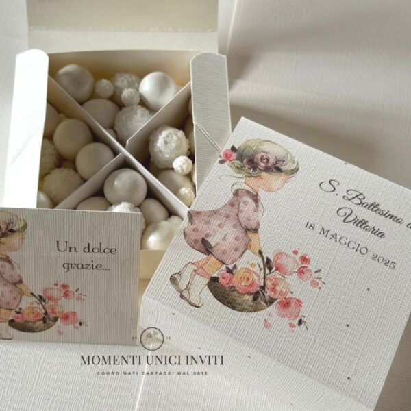 momenti unici inviti box degustazione confetti battesimo prima comunione lei vicky