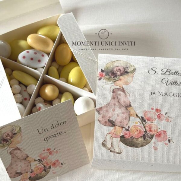 momenti unici inviti box degustazione confetti battesimo prima comunione lei vicky