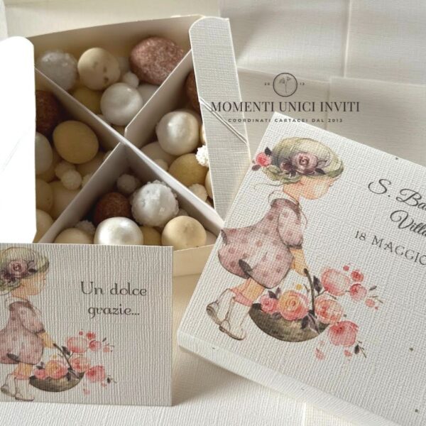 momenti unici inviti box degustazione confetti battesimo prima comunione lei vicky