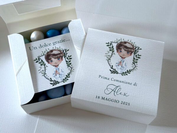 momenti unici inviti box degustazione confetti prima comunione bambino