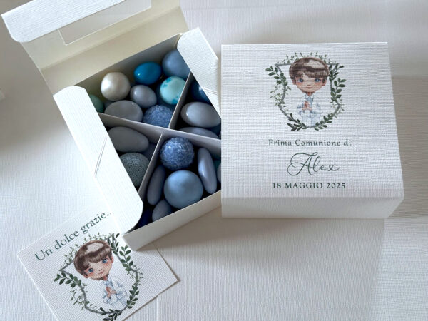 momenti unici inviti box degustazione confetti prima comunione bambino