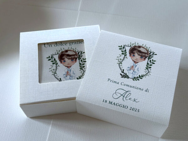 momenti unici inviti box degustazione confetti prima comunione bambino