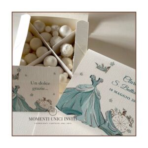 momenti unici inviti - box degustazione tre misure mod. cenerentola