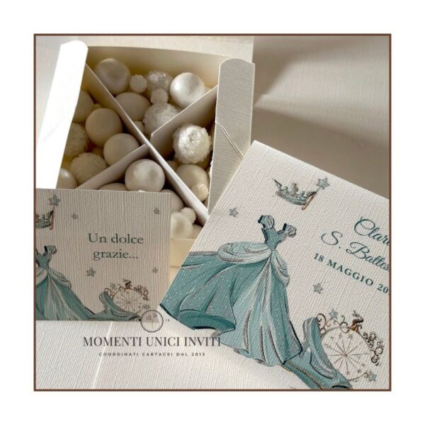 momenti unici inviti - box degustazione tre misure mod. cenerentola