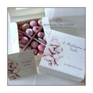 momenti unici inviti - box degustazione tre misure mod. dolci nanne bimba