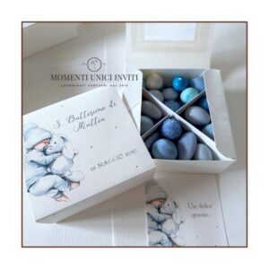 momenti unici inviti - box degustazione tre misure mod. dolci nanne bimbo