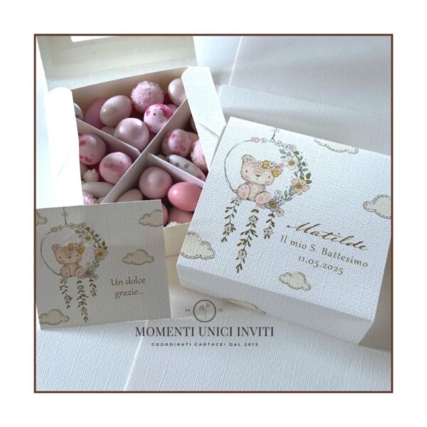 momenti unici inviti - box degustazione tre misure mod. dou dou orsetta