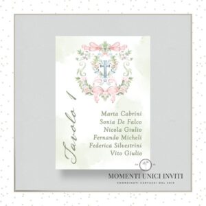 momenti unici inviti acquerello bimba card tableau 13x18 cm
