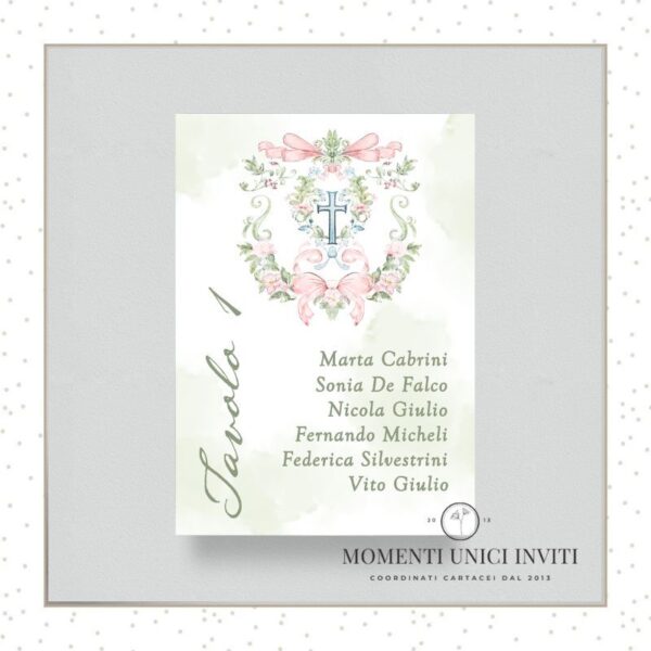 momenti unici inviti acquerello bimba card tableau 13x18 cm