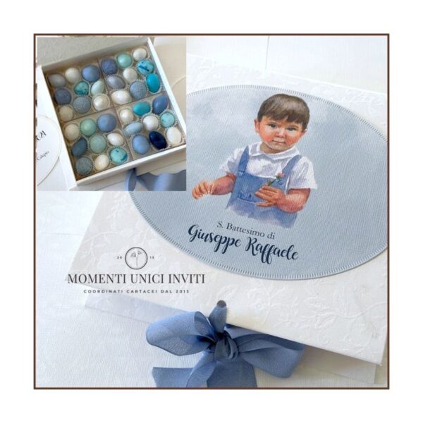 momenti unici inviti - box degustazione box nella box con ritratto personalizzato