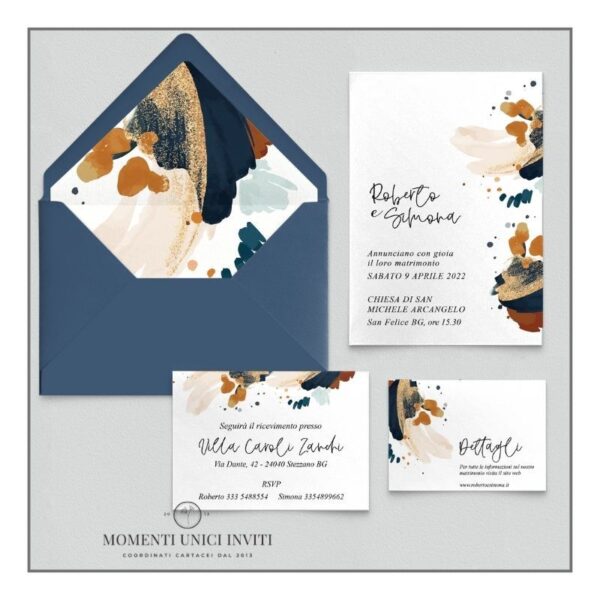 momenti unici inviti promozione suite 5 pezzi modello astratta