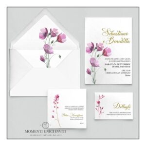momenti unici inviti promozione suite 5 pezzi modello coquelicot