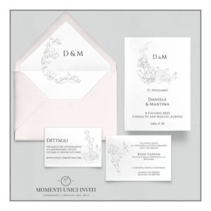 momenti unici inviti promozione suite 5 pezzi modello diletta