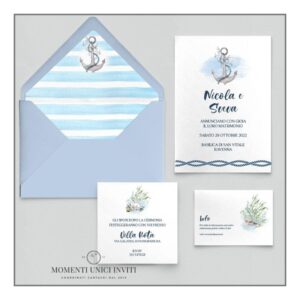 momenti unici inviti promozione suite 5 pezzi modello favignana