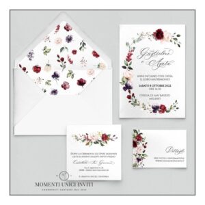 momenti unici inviti promozione suite 5 pezzi modello flowers