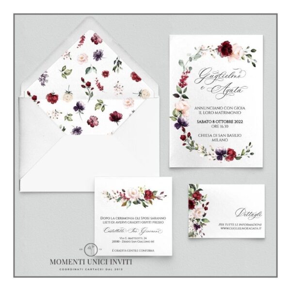 momenti unici inviti promozione suite 5 pezzi modello flowers