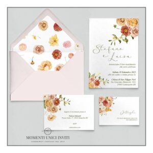 momenti unici inviti promozione suite 5 pezzi modello giardino d'autunno