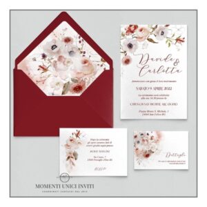 momenti unici inviti promozione suite 5 pezzi modello incanto d'autunno