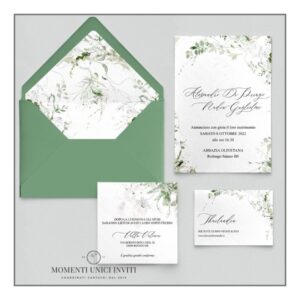 momenti unici inviti promozione suite 5 pezzi modello sabina