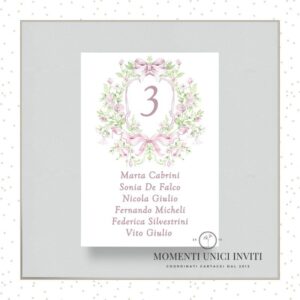 momenti unici inviti soffio delicato bimba card tableau 13x18 cm