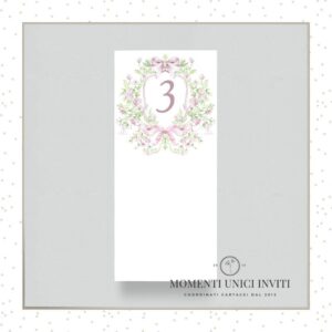 momenti unici inviti soffio delicato bimba card tableau 9x20 cm