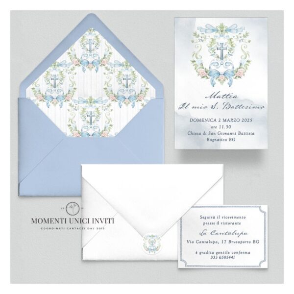 Promo Suite Inviti 5 pezzi mod. Acquerello Bimbo