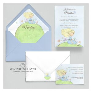 momenti unici inviti suite partecipazioni 5 pezzi linea grafica bimbi alice nel paese delle meraviglie
