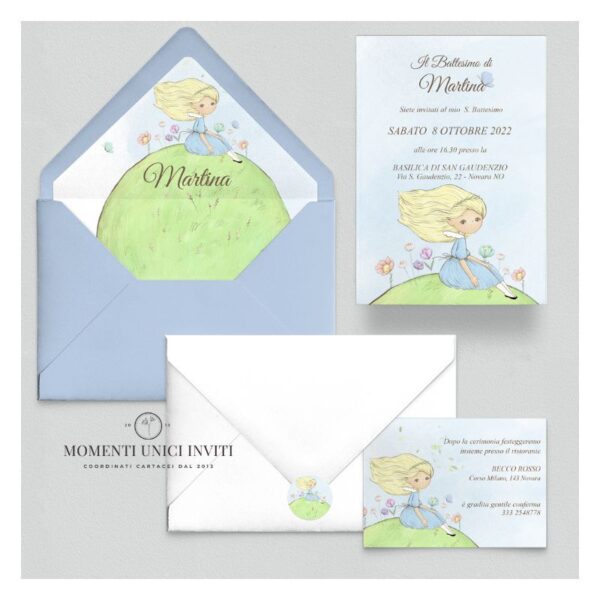 momenti unici inviti suite partecipazioni 5 pezzi linea grafica bimbi alice nel paese delle meraviglie