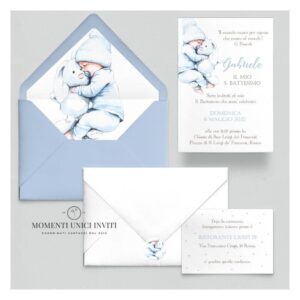 momenti unici inviti suite partecipazioni 5 pezzi linea grafica bimbi dolci nanne bimbo
