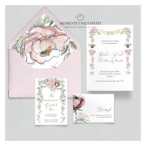 momenti unici inviti promozione suite 5 pezzi modello greta