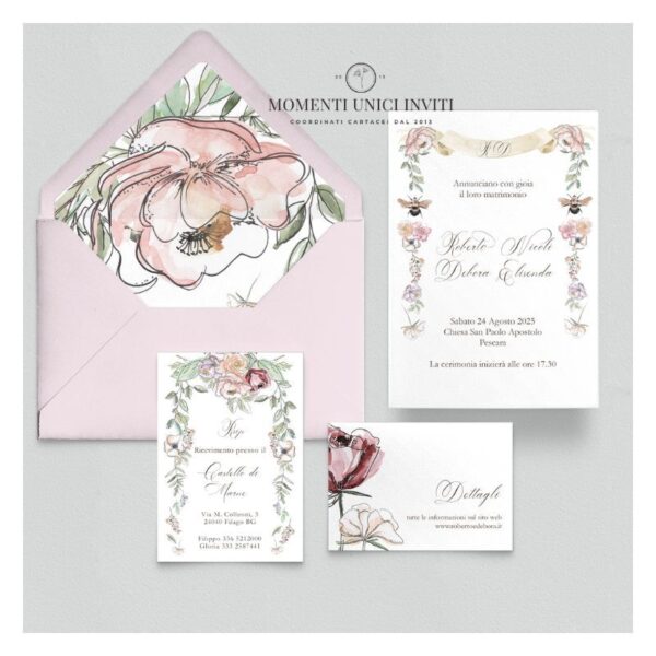 momenti unici inviti promozione suite 5 pezzi modello greta