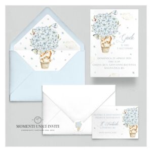 momenti unici inviti suite partecipazioni 5 pezzi linea grafica bimbi gioele