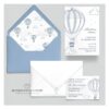 momenti unici inviti suite partecipazioni 5 pezzi linea grafica bimbi sognando di volare
